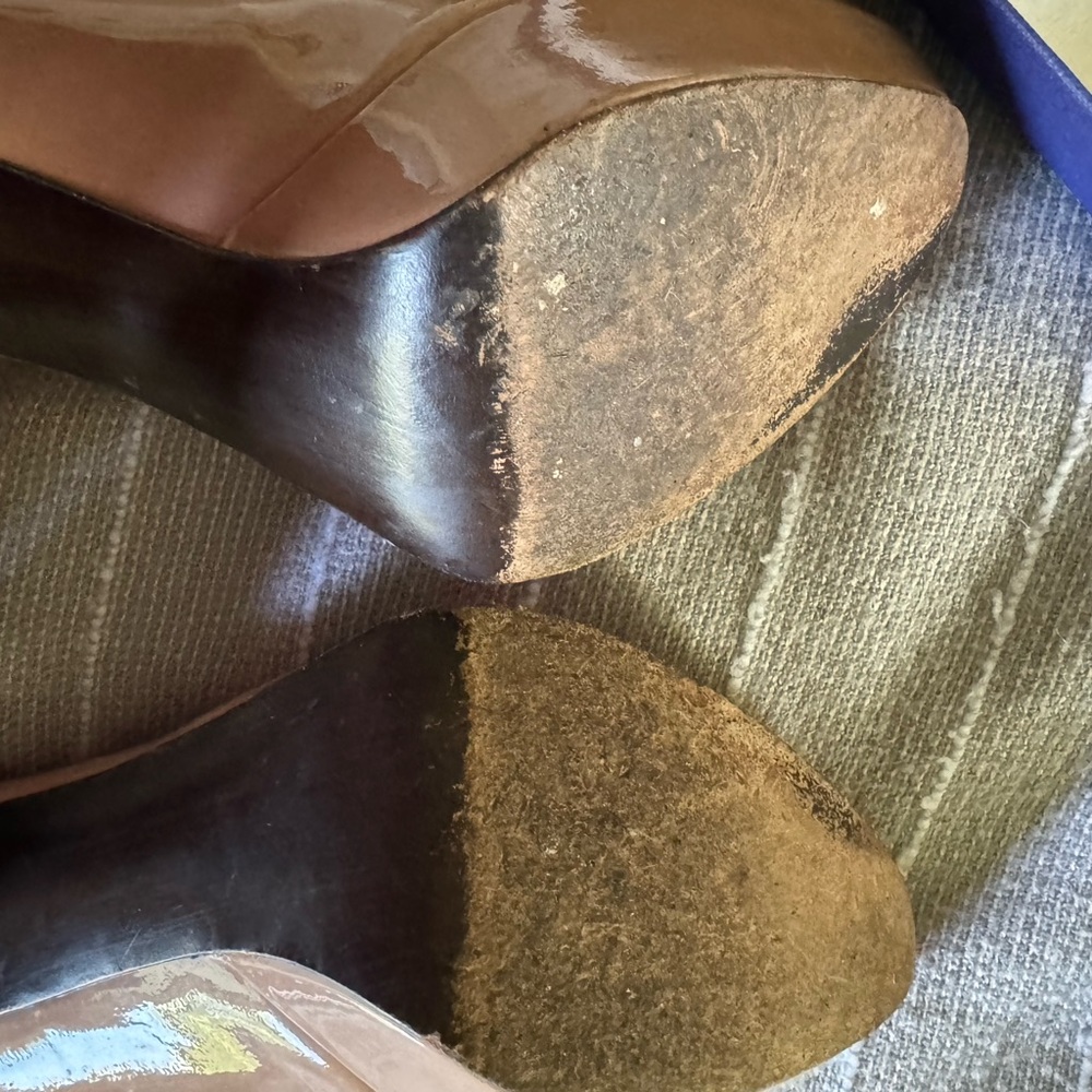 Patent Nude Stuart Weitzman Adobe Aniline Heels - image 4